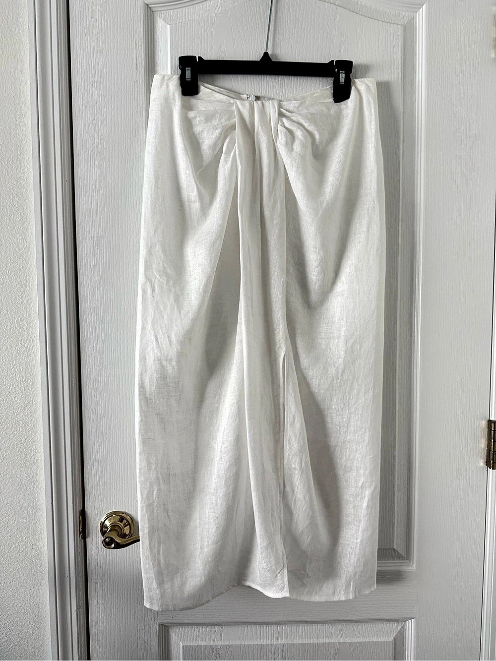 Hale Bob Linen Drape Skirt White